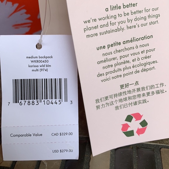 KATE SPADE MD BACKPACK Karissa Wld Blm Multi - Picture 17 of 17